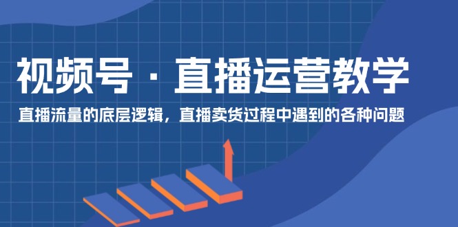 视频号直播运营教学：直播流量的底层逻辑，直播卖货过程中遇到的各种问题-网创项目