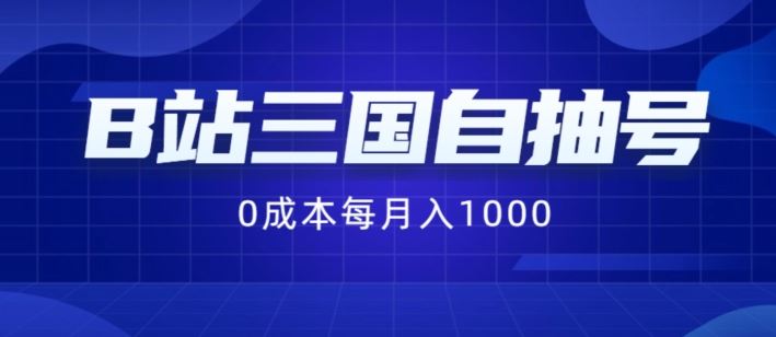 B站三国自抽号项目，0成本纯手动，每月稳赚1000【揭秘】-网创项目