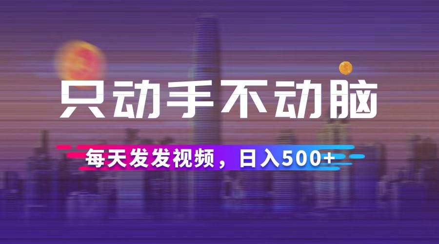 （12433期）只动手不动脑，每天发发视频，日入500+-网创项目