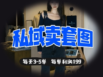 私域卖套图每天3-5单，每单利润99-网创项目