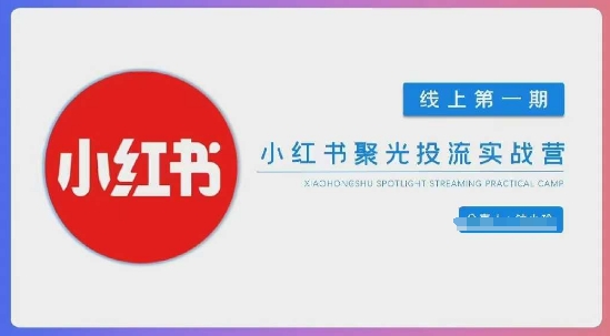 小红书聚光陪跑第一期，教你从0到1玩转小红书聚光投流，搭建小红书付费投流团队，更快的见到效果-网创项目