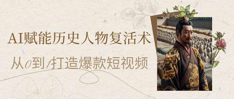 AI赋能历史人物复活术：从0到1打造爆款短视频-网创项目