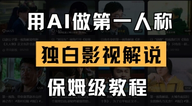 用AI做第一人称独白影视解说，手把手教学，保姆级教程-网创项目