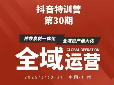抖音特训营第30期线下培训资料，没有录音视频，正版整理的脑图资料及学员总结核心点-网创项目