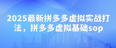 2025最新拼多多虚拟实战打法，拼多多虚拟基础sop-网创项目
