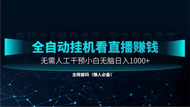 直播助手全自动看大平台直播赚钱，全自动无需人工干预，小白无脑日入1000-网创项目