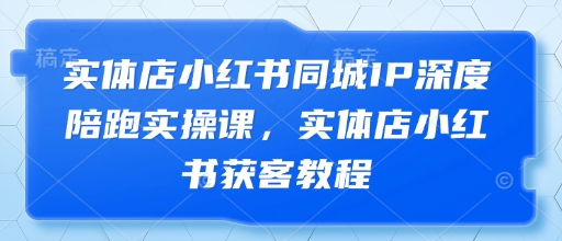 实体店小红书同城IP深度陪跑实操课，实体店小红书获客教程-网创项目