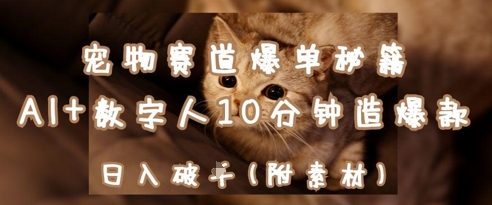 宠物赛道爆单秘籍：AI+数字人10分钟造爆款，日入1k-网创项目