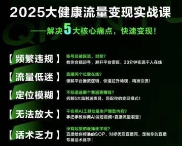 大健康流量全域新增长8.0，三月底线下课视频，大健康万亿蓝海，从类目突围到模式迭代-网创项目