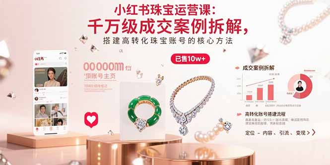 小红书珠宝运营课：千万级成交案例拆解，搭建高转化珠宝账号的核心方法-网创项目