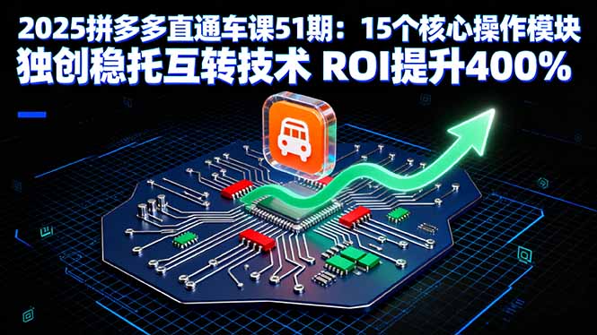 2025拼多多直通车课51期：15个核心操作模块 独创稳托互转技术 ROI提升400%-网创项目